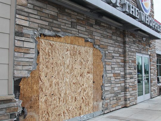 Car crash closes Oldtown Burger King