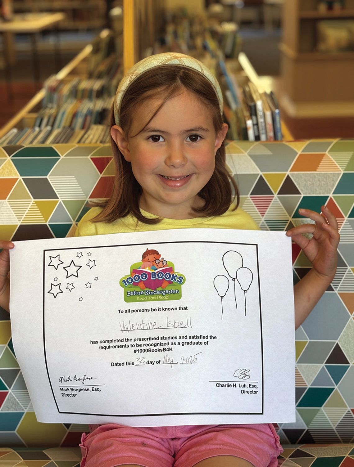 5 years old, 1,000 books
