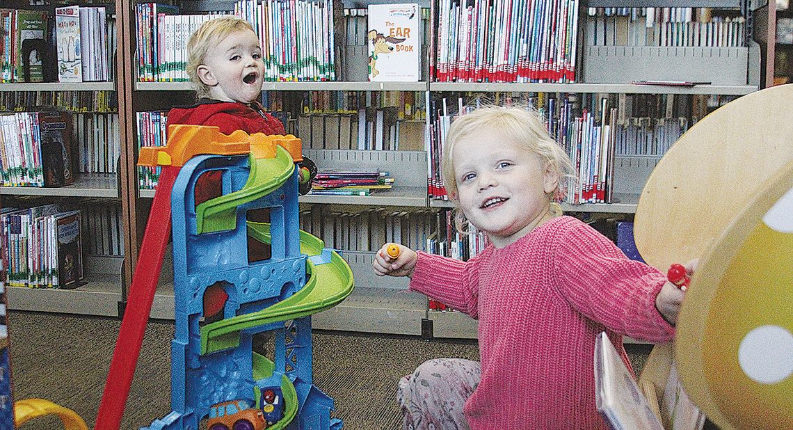 At the library At the library