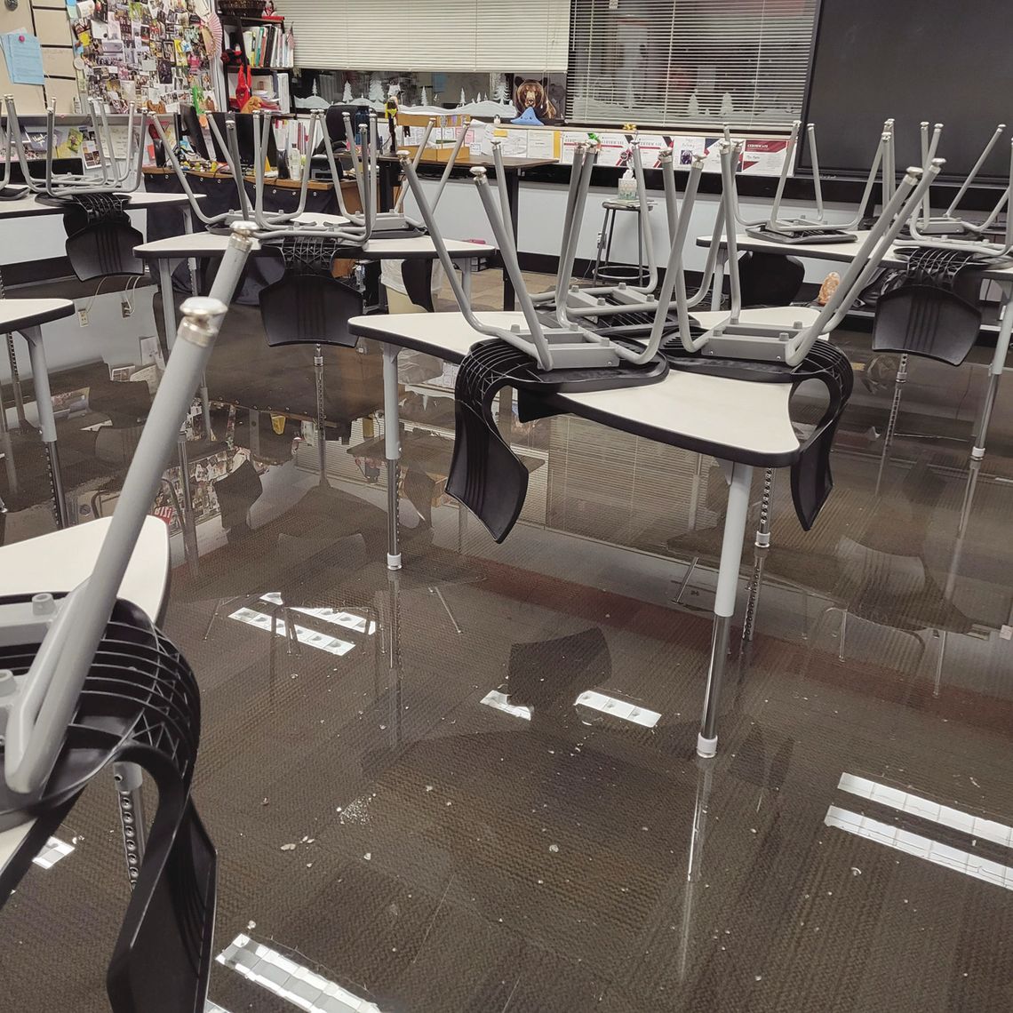 Classrooms flooded Classrooms flooded