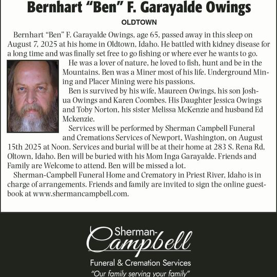 Bernhart 'Ben' F. Garayalde Owings